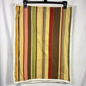 POTTERY BARN (2) Duncan Striped Red Brown Green STANDARD Pillow Sham Set 20X26
